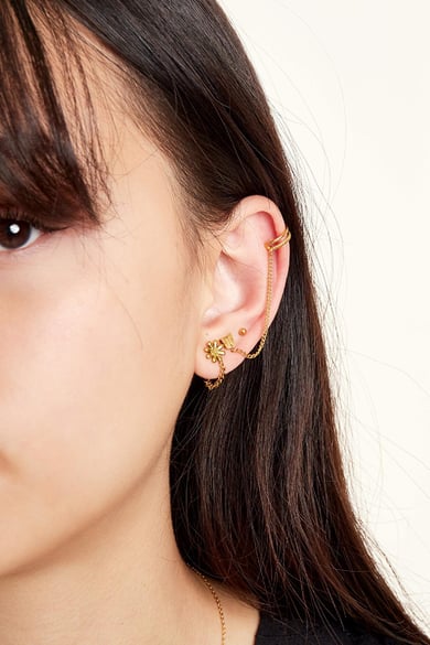Ear stud flower Silver Color Stainless Steel h5 Picture3